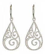 Sophia & Chloe Silver Om Earrings