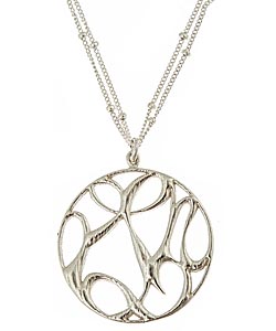 Sophia & Chloe Silver Peace, Love, and Happiness Cutout Necklace