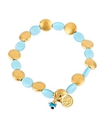 Blee Inara Stretchy Gold and Color Flat Beads Bracelet