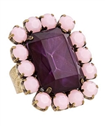 Blu Bijoux Purple Crystal Power Ring