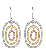 Genevive by CZC Oval Trinity Earrings
