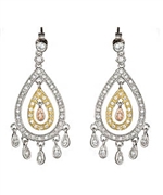 Genevive by CZC Chandelier Triplicate Earrings