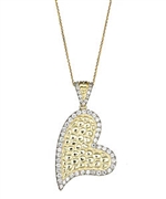 Genevive by CZC Hammered Heart Pendant