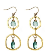 Urban Posh Jessalyn Fluorite and Green Chalcedony Gold Earrings