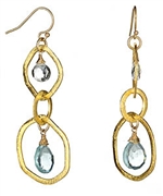 Urban Posh Jessalyn Aqua Quartz and White Topaz Earrings