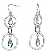 Urban Posh Jessalyn Aqua Quartz and White Topaz Silver Earrings