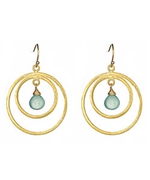 Urban Posh Ellie Green Chalcedony Gold Earrings