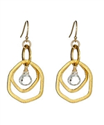 Urban Posh Lilly White Topaz Gold Earrings