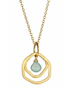 Urban Posh Lilly Green Chalcedony Gold Necklace