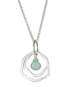Urban Posh Lilly Green Chalcedony Silver Necklace