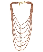 Wendy Mink Cotton Pearl Multi Chain Necklace