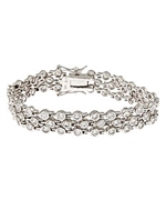 Genevive by CZC Three Row Tennis Bracelet