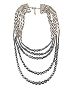 Blu Bijoux Black Pearl and Chains Necklace