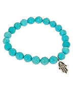 Satya Jewelry Turquoise Hamsa Stretch Bracelet