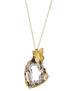 Frolick Butterfly and Druzy Necklace