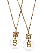 Diane Yang Bella Initial Necklace with Clear Crystals