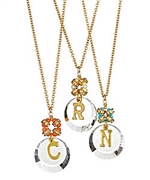 Diane Yang Bella Initial Necklace with Matte Crystals