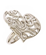 Gala Heart Swirl Asymmetrical Ring in Rhodium