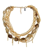 K. Amato Multi-strand Smoky Glass Necklace