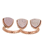 Dara Ettinger Mimi Druzy Double Ring in Rose Gold