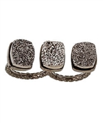Dara Ettinger Mimi Druzy Double Ring in Gunmetal
