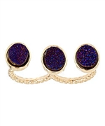 Dara Ettinger Mimi Druzy Double Ring in Gold