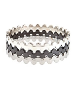 Blu Bijoux Silver and Gunmetal Puzzle Bangle Set