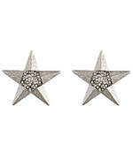 Blu Bijoux Silver Star Crystal Earrings