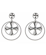 Blu Bijoux Double Cross Hoop Earrings