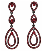 Blu Bijoux Red Crystal Double Teardrop Earrings