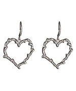 Blu Bijoux Silver Vine Heart Earrings