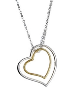 Argento Vivo Two Hearts Necklace