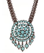 Ben-Amun Turquoise Triple Chains Necklace