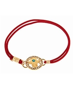 Blee Inara Hamsa Circle Charm Red Stretch Bracelet
