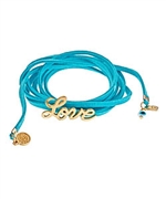 Blee Inara Love Turquoise Suede Wrap Bracelet