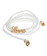 Blee Inara Love White Suede Wrap Bracelet