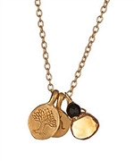 Satya Jewelry Citrine and Smokey Topaz Cluster Necklace