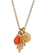 Satya Jewelry Mini Hamsa and Carnelian Necklace