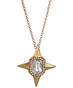 Yochi Pointed Star Stone Pendant Necklace