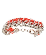 Bee Charming Coral Braided Chain Bracelet