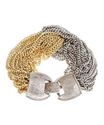 Nissa Jewelry Silver and Gold Twist Bracelet