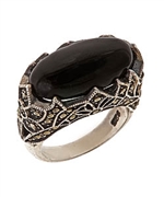 Sku Black Cubic Zirconia Oval Ring