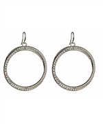 Blu Bijoux Silvertone Crystal Drop-Hoop Earrings