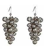 Blu Bijoux Gray Faux-Pearl Cluster Drop Earrings