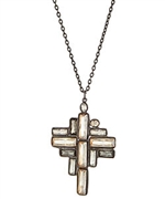Diana Warner Jeweled Cross Pendant Necklace