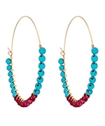 Wendy Mink Turquoise and Ruby Hoop Earrings
