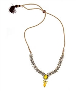 Taara Citrine Glass Mixed-Material Necklace