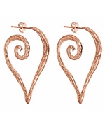 Amery Carriere Rose Goldtone Heart-Scroll Hoop Earrings