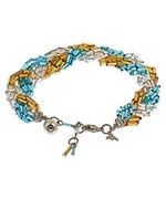 Bee Charming Blue, Silver, and Gold Beaded Bracelet