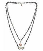 Bee Charming Howlite Skull and Fang Double-Strand Necklace